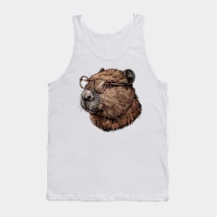 Specs 'n' Sawdust: The Bespectacled Beaver Tee Tank Top